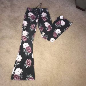 Floral flare pants